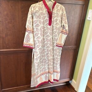 Long Sleeve Kurta Khadi material with Block Print, includes matching leggings
